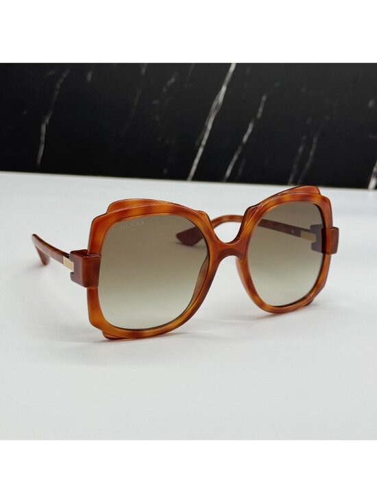 Gucci GG1431S 002 Havana Green Women Oversized Sunglasses Authentic NEW main image 7